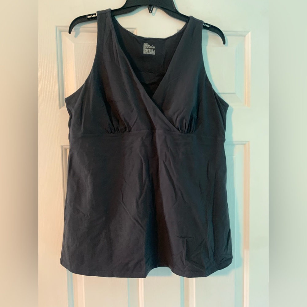 Dark gray tank with built in bra